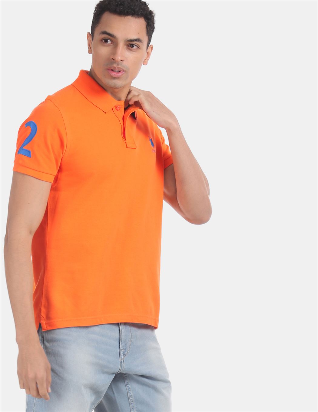 U.S.Polo Assn. Men Casual Wear Orange T-Shirt